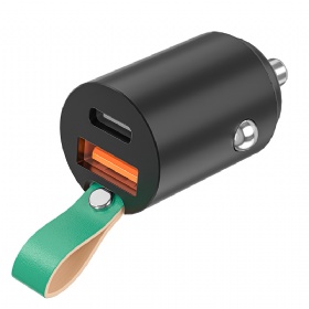30W A+C Aluminum car charger with leather