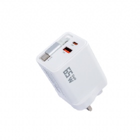 65W 2C1A retractable cable charger