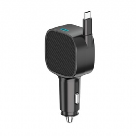 52.5W Car Charger With Retractable Cable