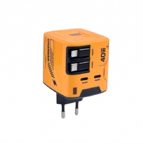 40W GaN Charger With Double Retractable Cables