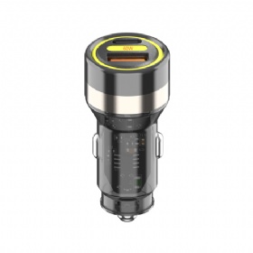 55W USB-A and Type-c Fast Charging PC plastic&Zinc Alloy Car Charger